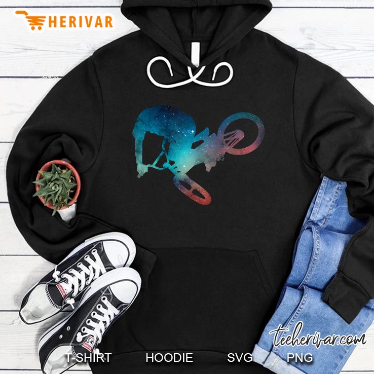 Dirt Bike In Space Extreme Bmx Freestyle Flip Shirt Hoodie