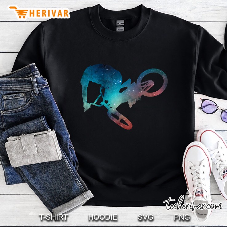 Dirt Bike In Space Extreme Bmx Freestyle Flip Shirt Sweatshirt