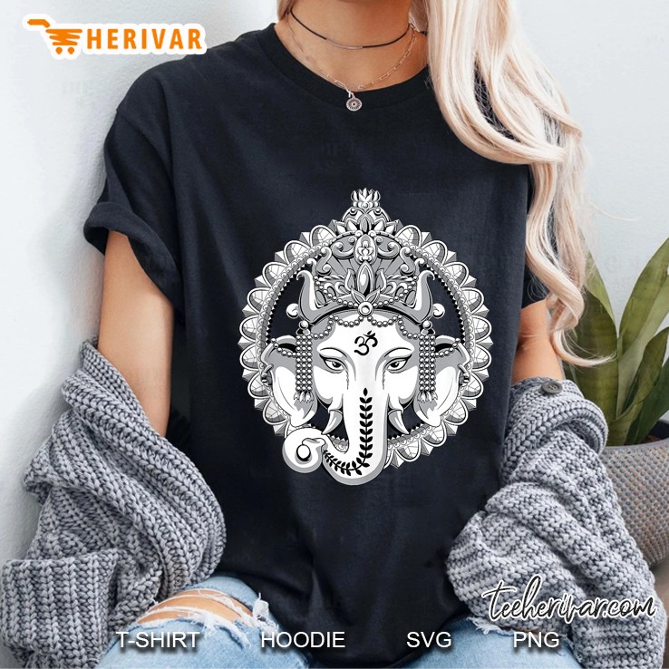 Hindu Ganesh Elephant Yoga Ladies Tee