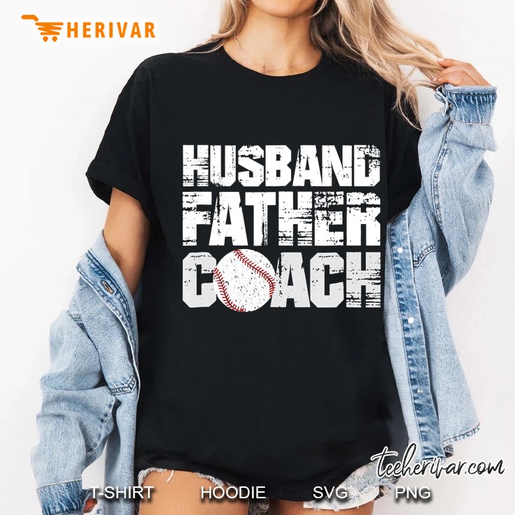 Husband Father Coach Softball Baseball Dad Ladies Tee