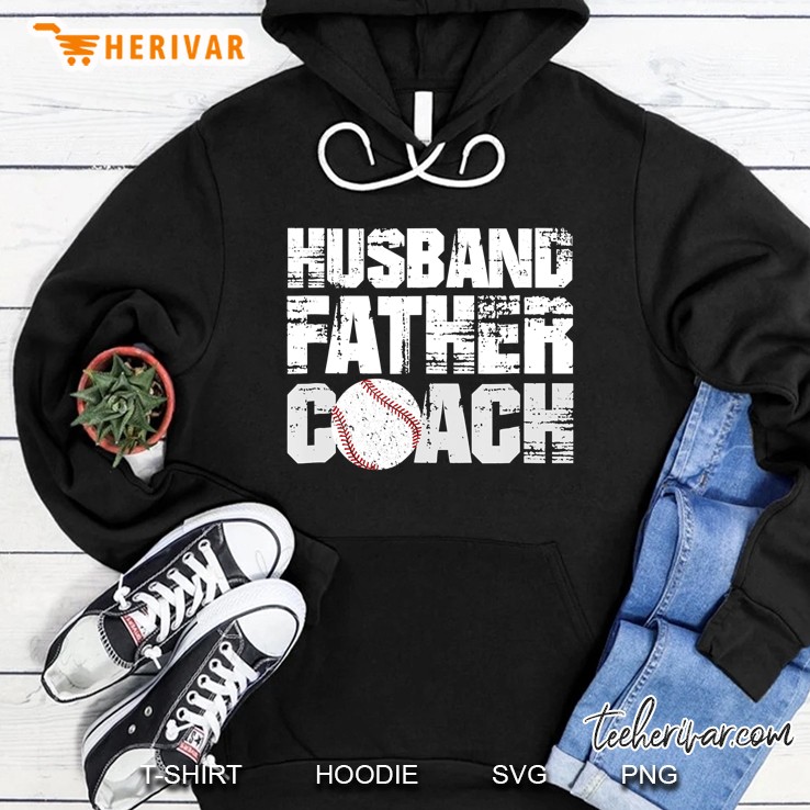 Husband Father Coach Softball Baseball Dad Hoodie
