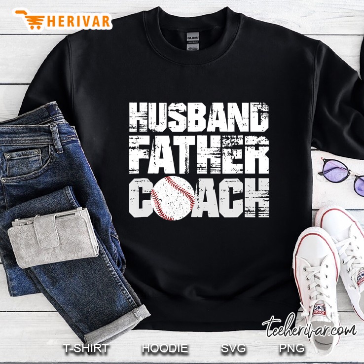 Husband Father Coach Softball Baseball Dad Sweatshirt