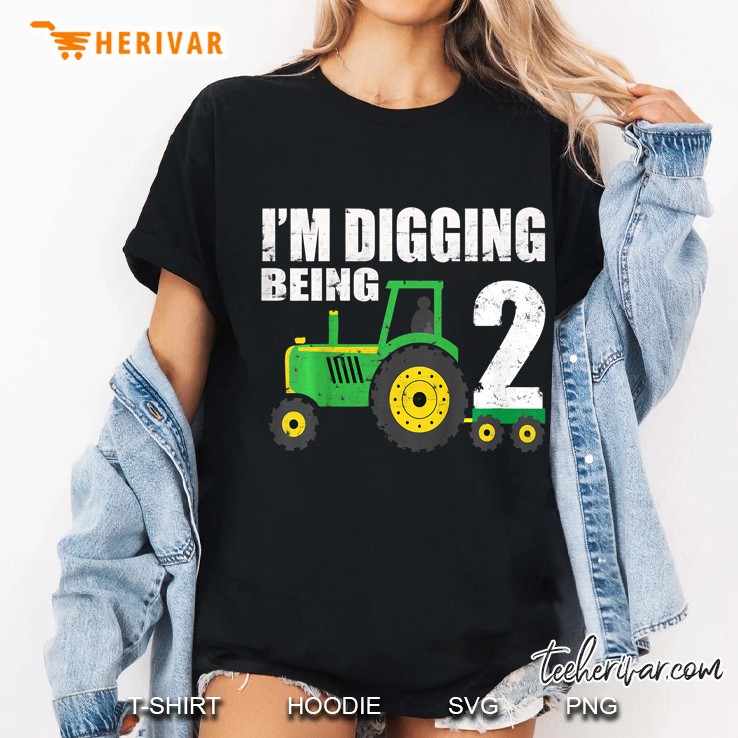 Kids Tractor Birthday Shirt 2 Year Old 2Nd Birthday Ladies Tee