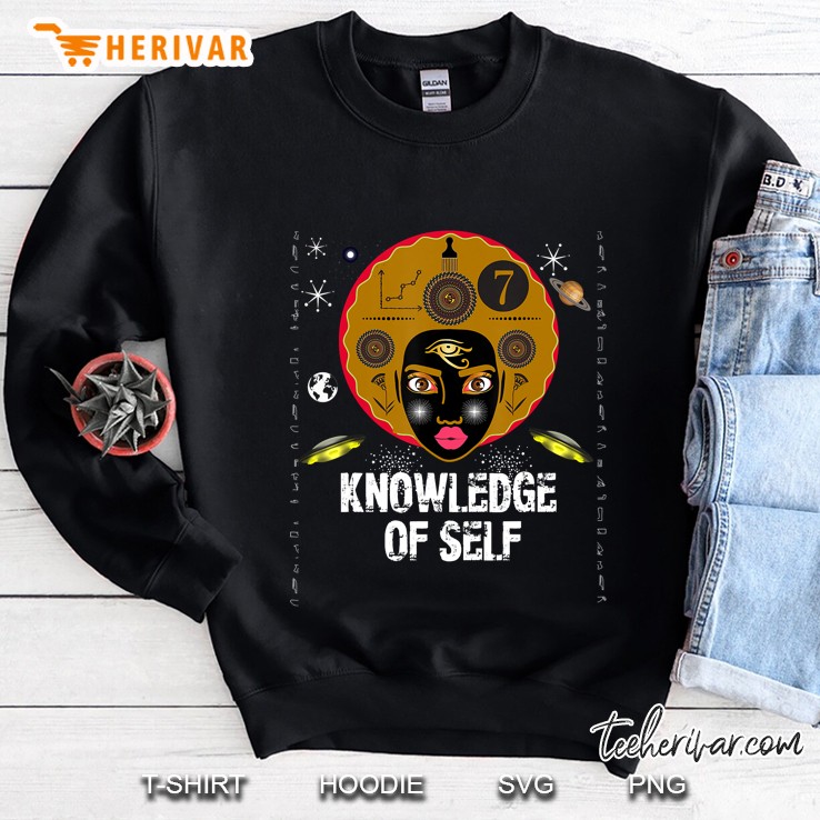Knowledge Of Self - Afrocentric Female Ankh In Black Matter Sweatshirt