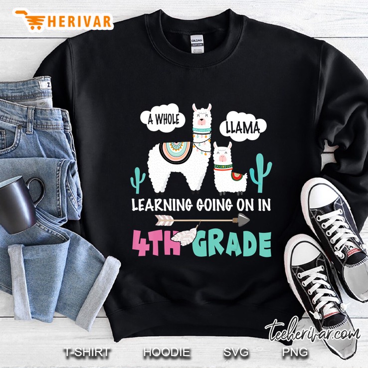 Llama Cactus 4Th Grade Shirt Teacher Student Back To School Sweatshirt