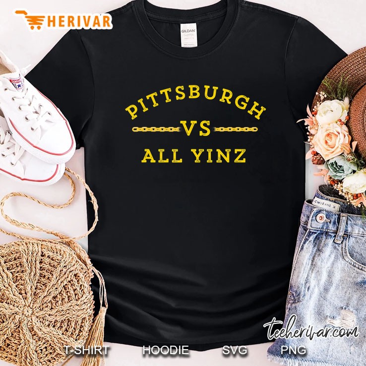 Pittsburgh Vs. All Yinz Yinzer Gold Black Sports Shirt