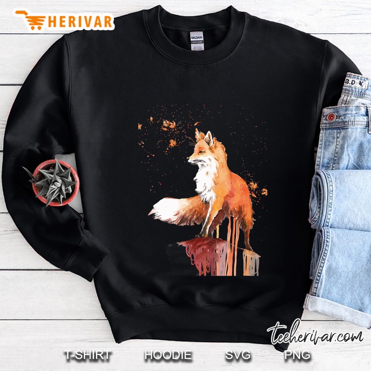Watercolor Effect In The Wilderness Fox Sweatshirt