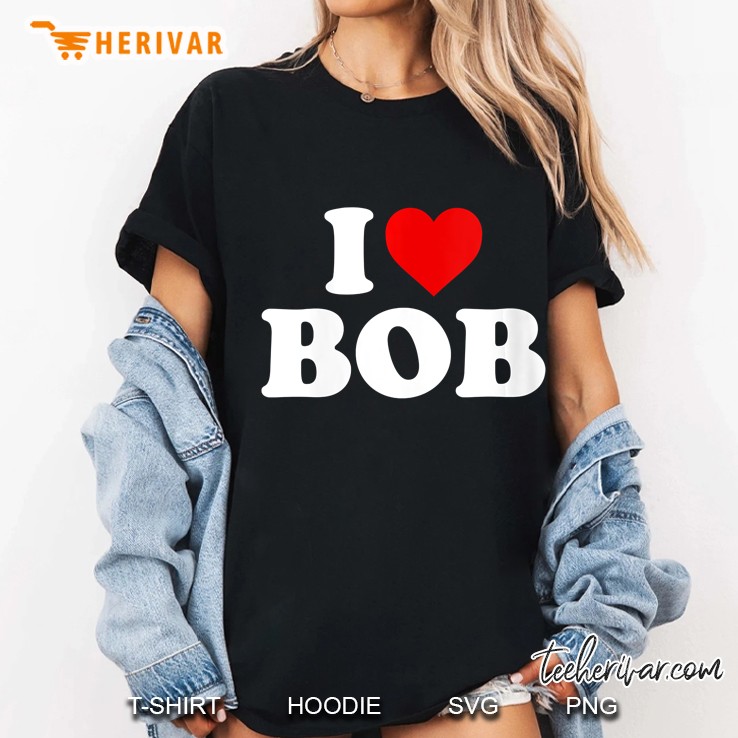 Womens I Love Bob - Heart V-Neck Ladies Tee