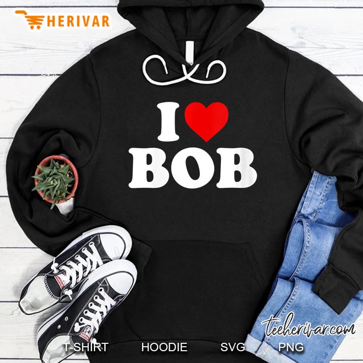Womens I Love Bob - Heart V-Neck Hoodie