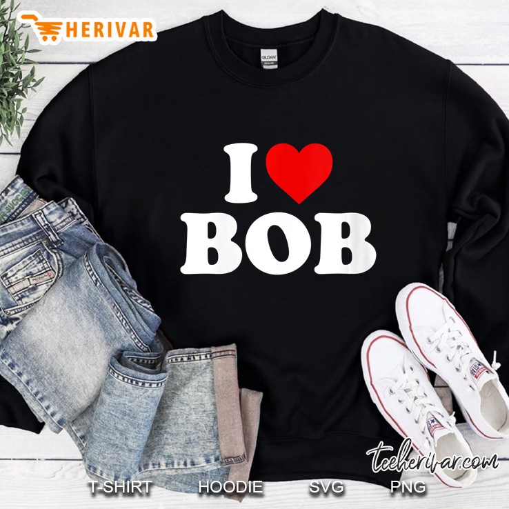 Womens I Love Bob - Heart V-Neck Sweatshirt
