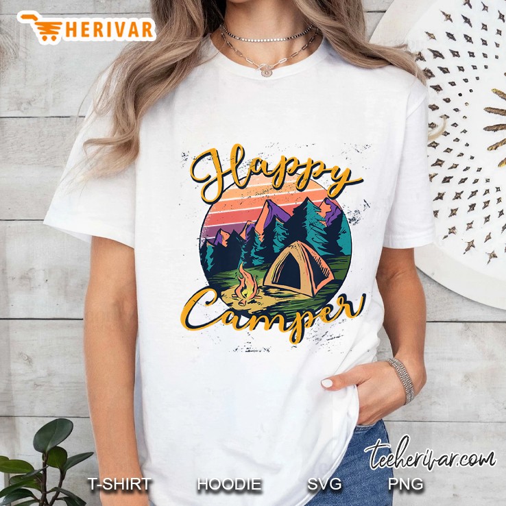 Happy Camper Birthday Party Gift Camping Fan Kids Women Men Hoodie