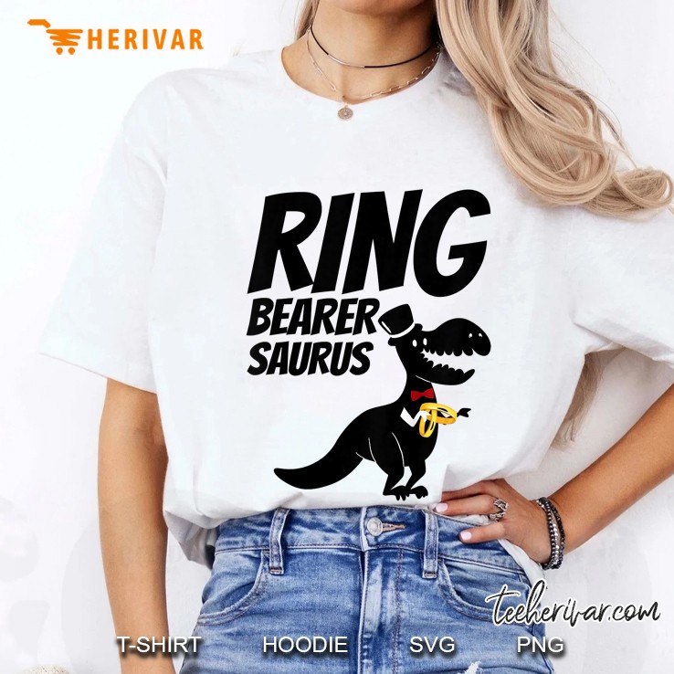 Kids Cute Ring Bearer Dinosaur T Rex Wedding Party Funny Gift Ladies Tee
