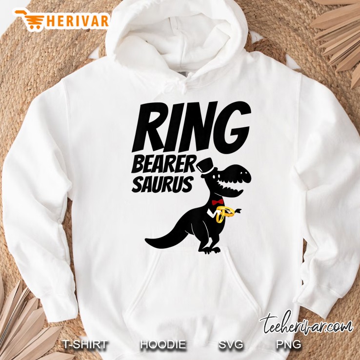 Kids Cute Ring Bearer Dinosaur T Rex Wedding Party Funny Gift Hoodie