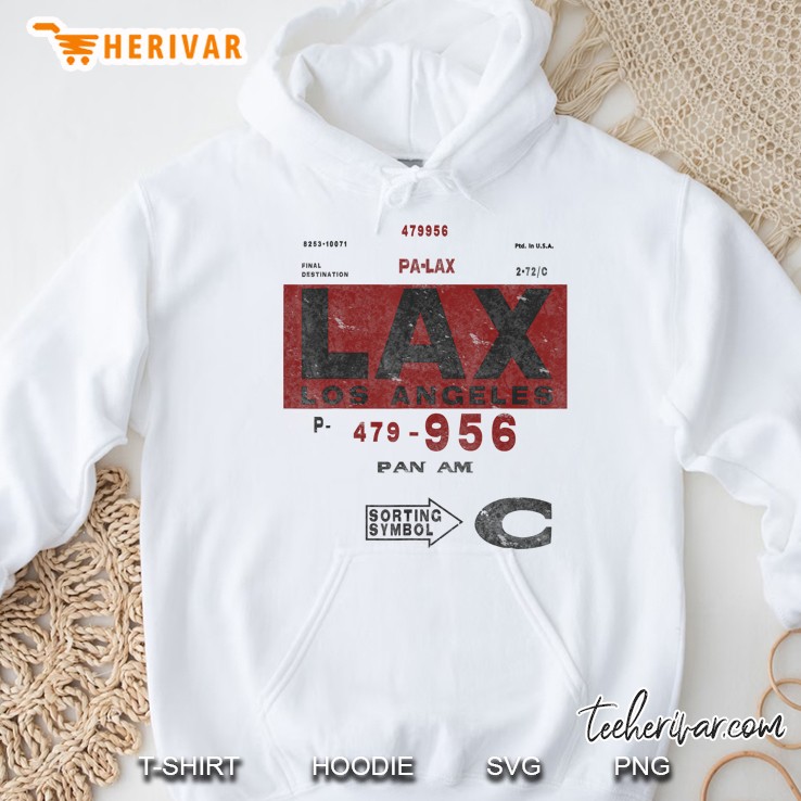 Lax Los Angeles Airport Vintage Airline Tag Travel Pilot Tee Hoodie