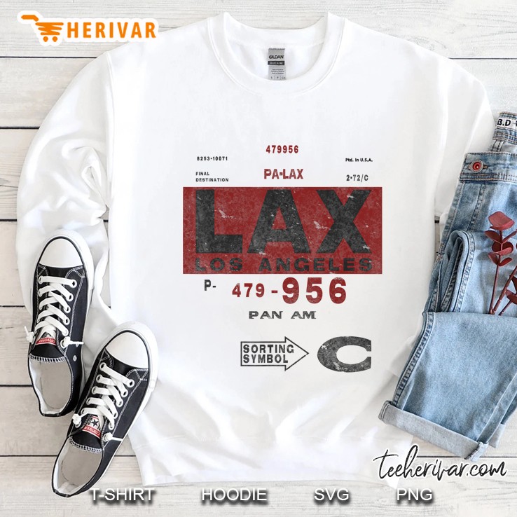 Lax Los Angeles Airport Vintage Airline Tag Travel Pilot Tee Sweatshirt