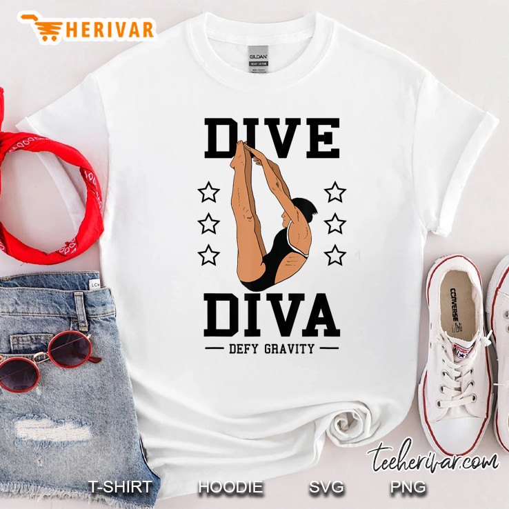 Springboard Platform Diver Gifts Womens Diving Dive Diva Shirt