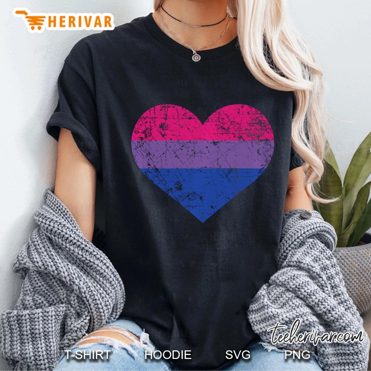 Bisexual Heart Cute Lgbtq Pride Month Ladies Tee