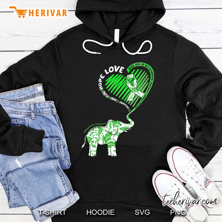 Cute Elephant With Heart Kidney Disease Awareness Gifts Hoodie