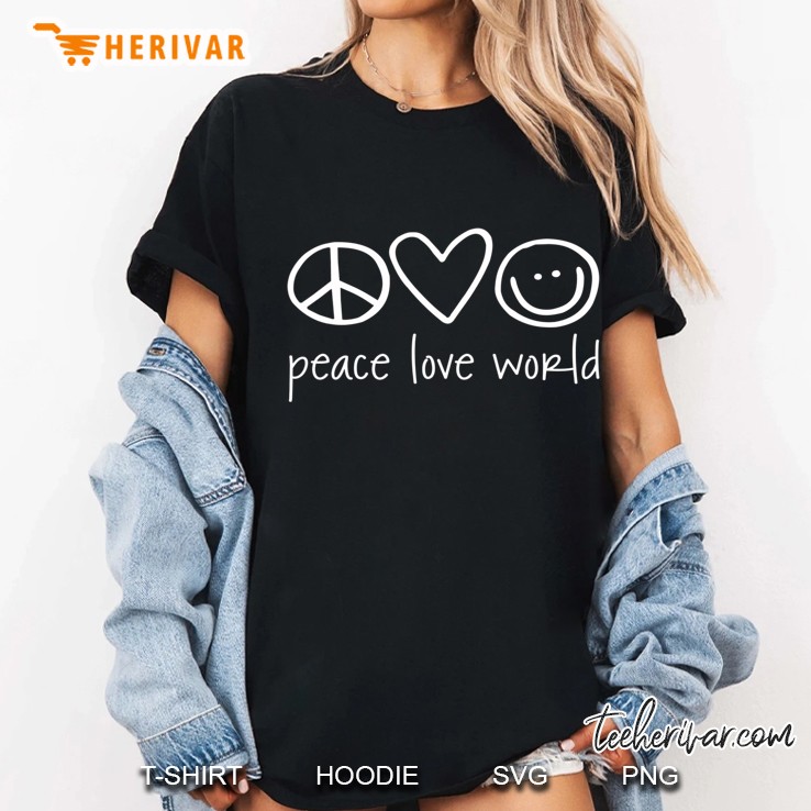 Funny Peace Love Happiness - Peace Sign Shirt Hoodie