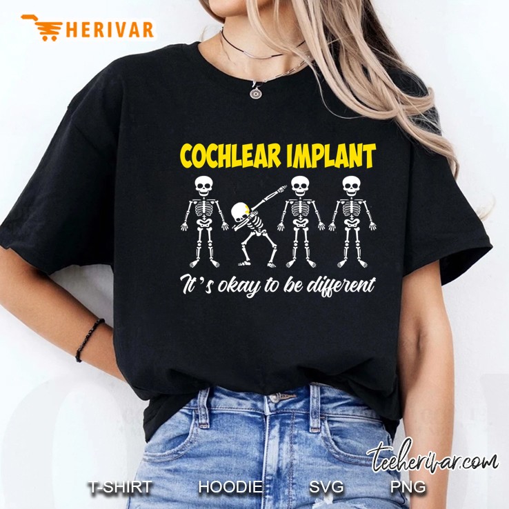 Hearing Loss Dabbing Skeleton Wearing Cochlear Implant Youth Hoodie