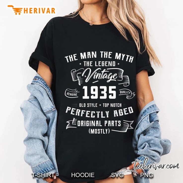 Mens Man Myth Legend 1935 85Th Birthday Gifts For 85 Years Old Ladies Tee