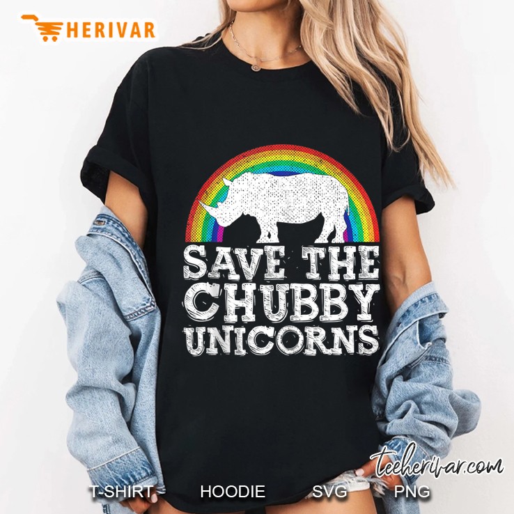 Save The Chubby Unicorns Gift Rhino Conservation Rainbow Tank Top Ladies Tee