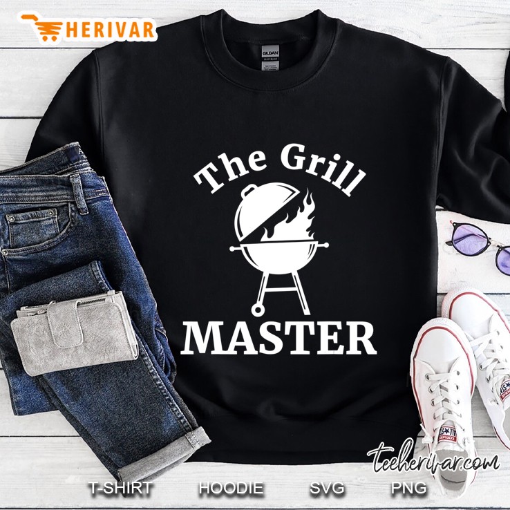 The Grill Master Funny Barbecue Cookout White Print Sweatshirt