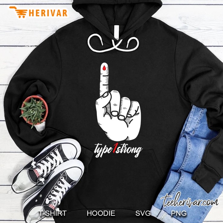 Type 1 One Diabetic Blue Ribbon Pancreas Diabetes Awareness Hoodie