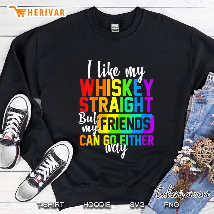 Womens I Like My Whisky Straight But My Friends Can Go Either Way V-Neck Sweatshirt