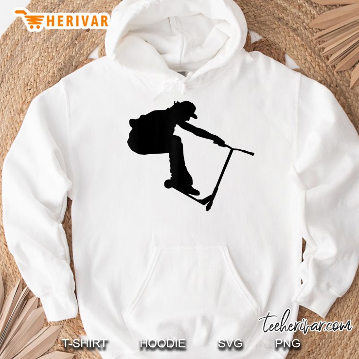 Silhouette Scootering Stunt Scooter Rider Racing Trick Racer Hoodie
