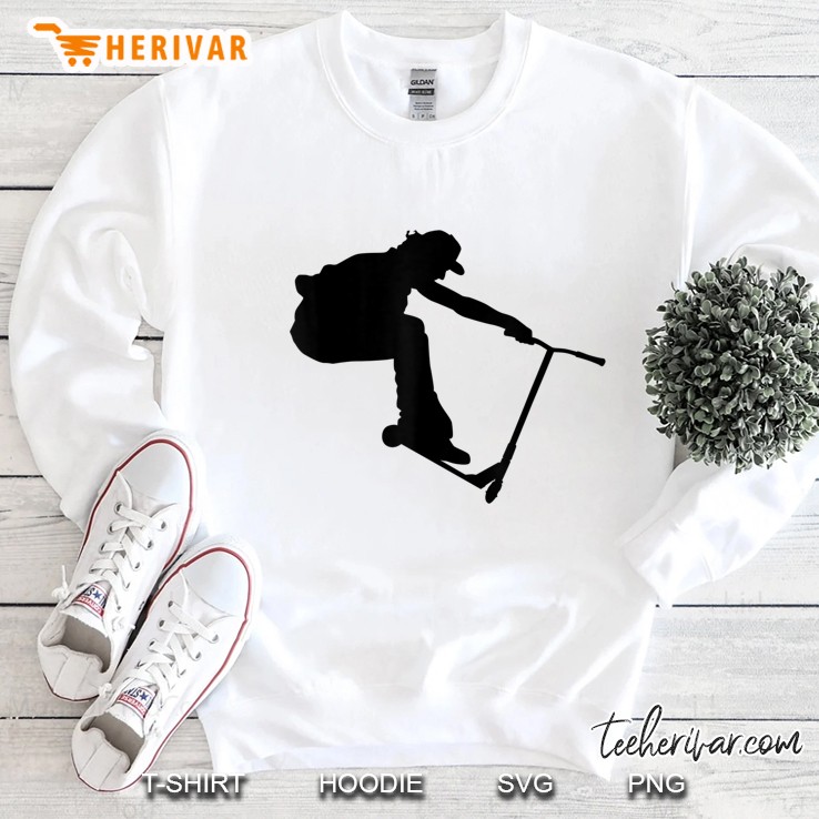 Silhouette Scootering Stunt Scooter Rider Racing Trick Racer Sweatshirt