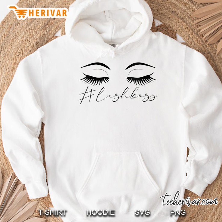 Womens Eyelash Boss Eyelash Extension Beauty Salon Girl Lashes V-Neck Hoodie