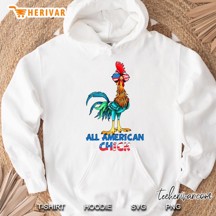 All American Chick Rooster Wear Sunglasses Version Hoodie
