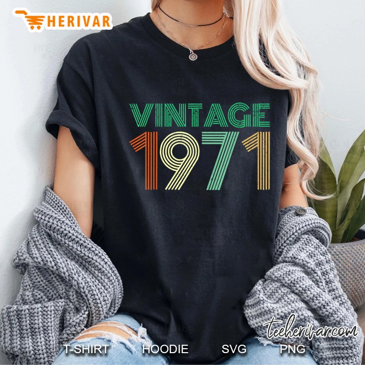 48Th Birthday Gift Idea Vintage 1971 Distressed Hoodie