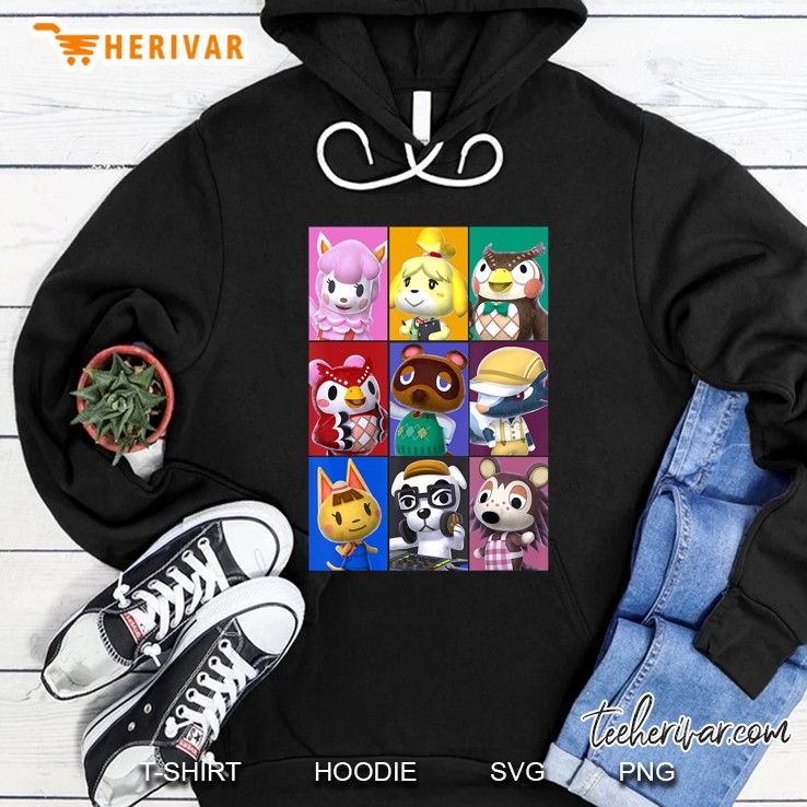 Animal Crossing Towns Folk Yearbook Photo Style Poster Hoodie