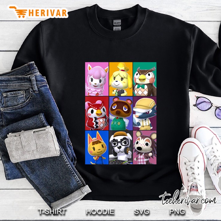 Animal Crossing Towns Folk Yearbook Photo Style Poster Sweatshirt