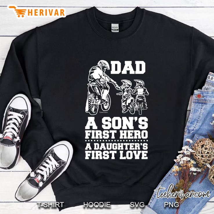 Bicer Dad Hero First Love Dirt Bike Rider Motocross Gift Sweatshirt