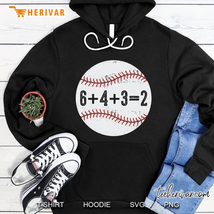 Funny 6+4+3=2 Double Play Baseball Gift Hoodie