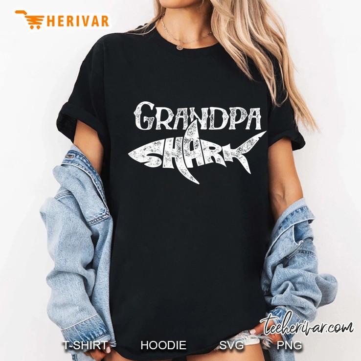 Grandpa Shark Family Matching Men Jawsome Gifts Tees Ladies Tee