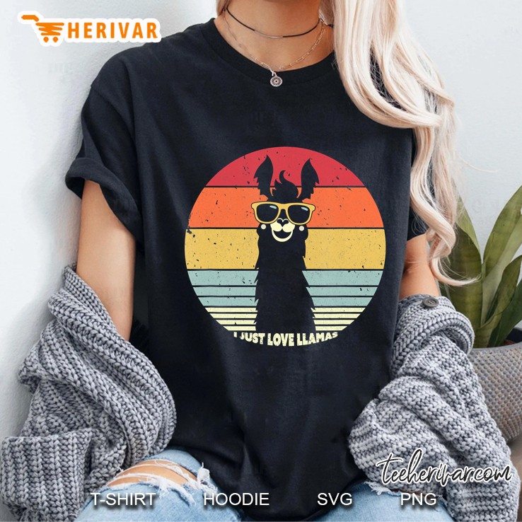 I Just Love Llamas, Retro Style Llama Ladies Tee