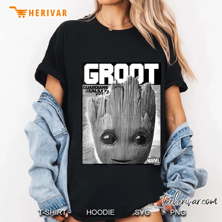 Marvel Guardians Vol. 2 Baby Groot Close-Up Graphic Ladies Tee