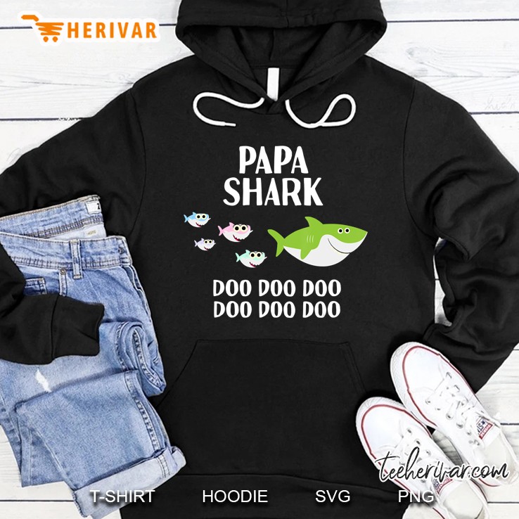 Mens Papa Shark Doo Doo Shirt Papa Gifts For Grandpa Fathers Day Hoodie