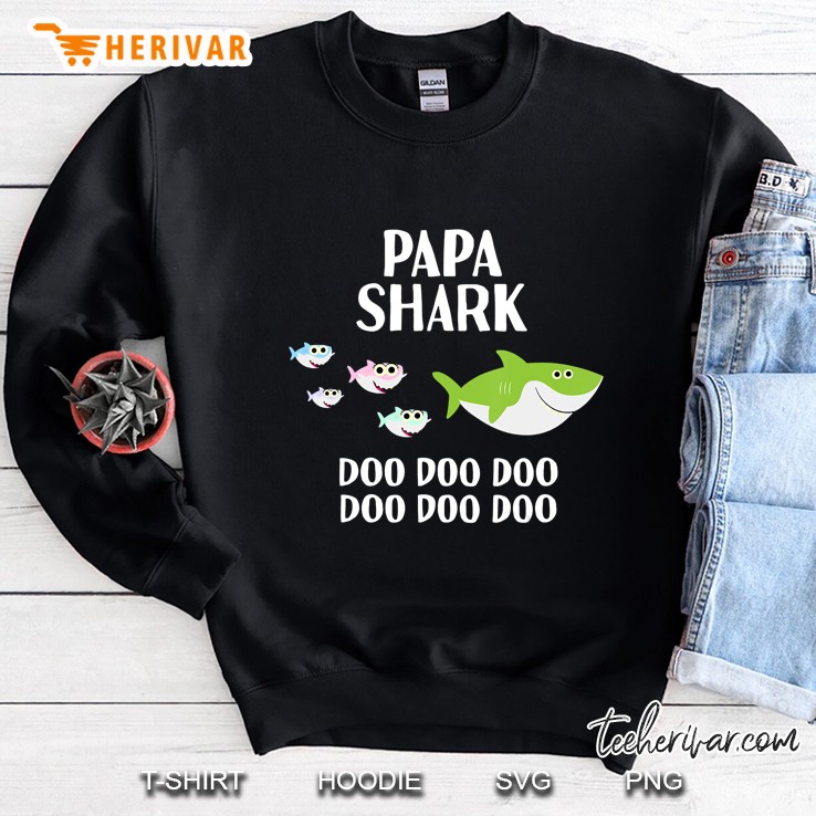 Mens Papa Shark Doo Doo Shirt Papa Gifts For Grandpa Fathers Day Sweatshirt