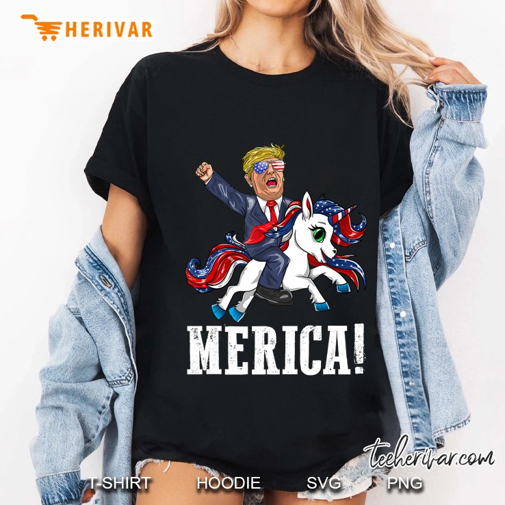 Merica Flag Sunglasses Unicorn Trump America First Gift Hoodie