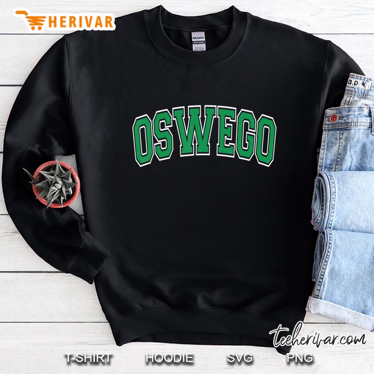 Oswego Varsity Style Green Text Sweatshirt