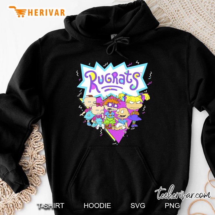 Rugrats Group Shot Retro Geometric Logo Hoodie