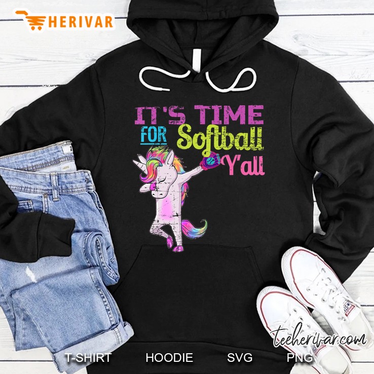 Softball Shirt Girls Dabbing Unicorn Softball Y'all Vintage Mugs