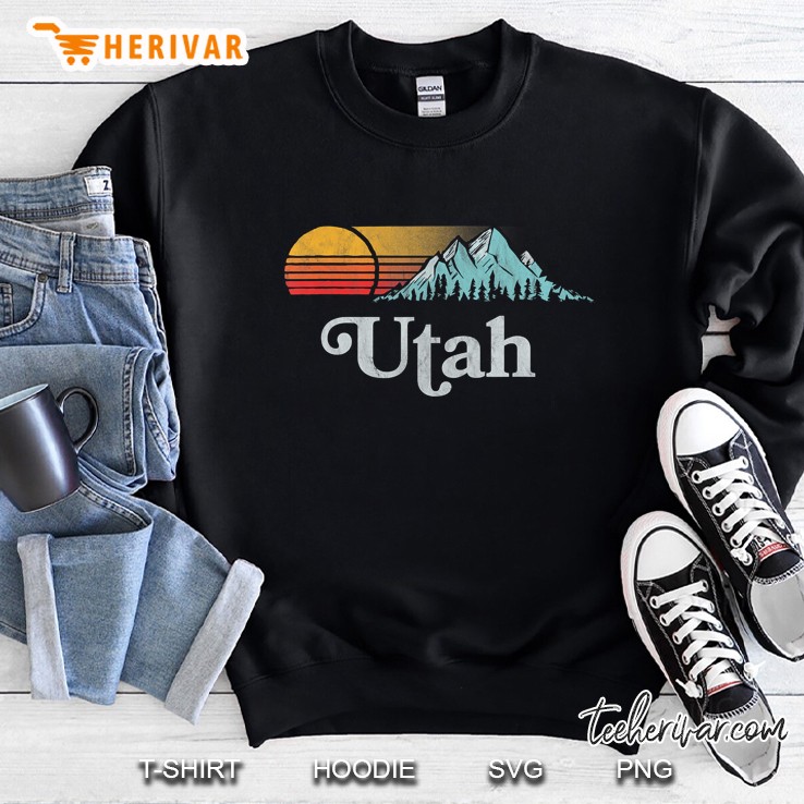 Utah Vintage Mountain Sunset Eighties Retro Graphic Sweatshirt