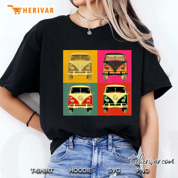 Vintage 1960S Hippie Micro Bus Van Pop Art Styled Hoodie