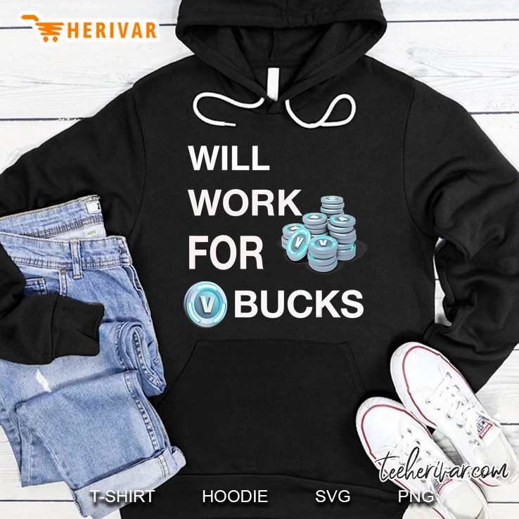 Will Work For V-Bucks Shirt Gamer Youth Shirt Funny Gamer Mugs